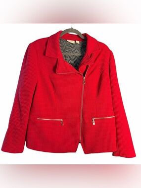 Chico's Waffle Textured Moto Style Jacket